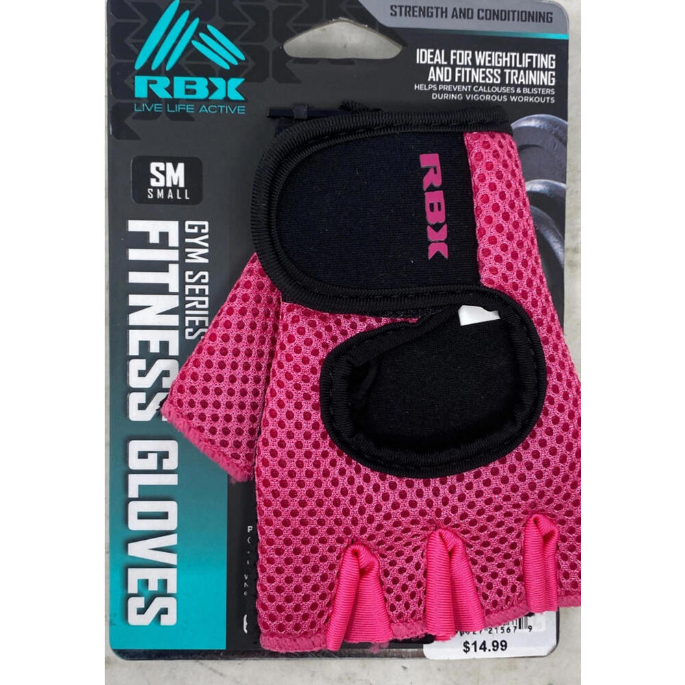 RBX Gym Series Women's Fitness Weight Training Gloves Size Small Pink New